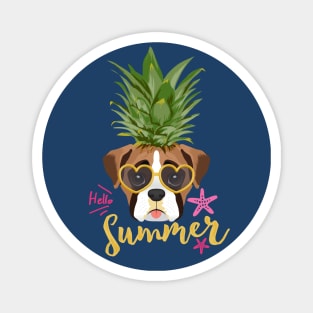 Boxer Dog Pineapple Shirt for Women, Kids, Boys, Teen Girls, Toddler, Funny Boxer Dog Magnet